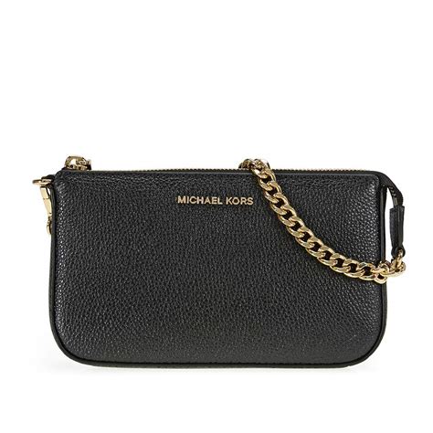 michael kors lana leather clutch black|Michael Kors black handbags.